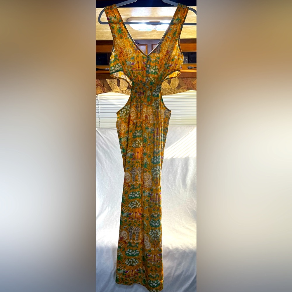 Anthropologie Women’s Yellow Floral Maeve Dress - Size Small - 100% Cotton